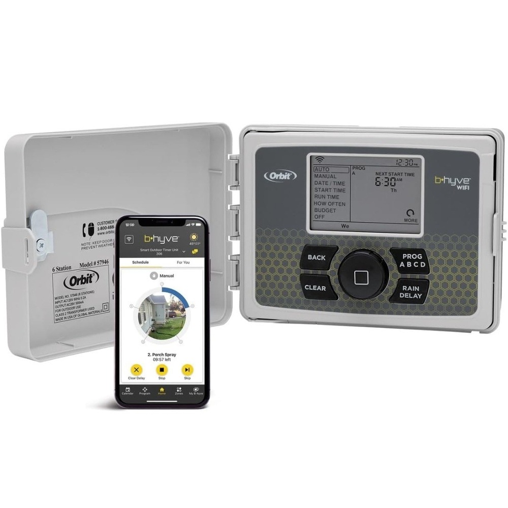 Orbit B-hyve Smart 6-Zone WiFi Sprinkler Controller Timer 57946 Outdoor